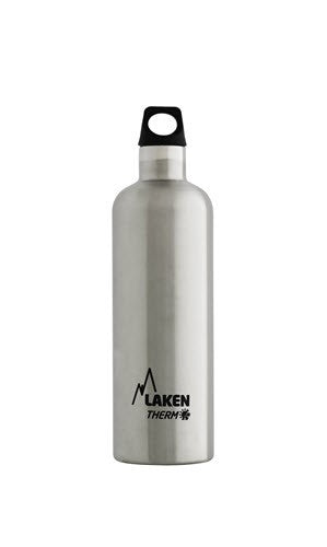 Bouteille isotherme Laken Futura en version haute et fine avec bouchon noir à boucle
