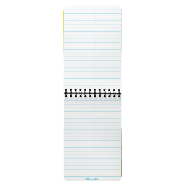 Carnet Rite in the Rain ouvert, deux pages lignées avec la spirale au milieu