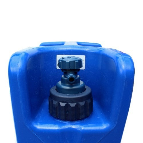 Lifesaver Jerrycan robinet de rechange sur un jerrican bleu, avec bouton rotatif et bec