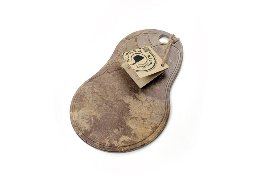 Kupilka Kaarna S marron naturel, planchette en forme de poire avec trou, cordon et étiquette
