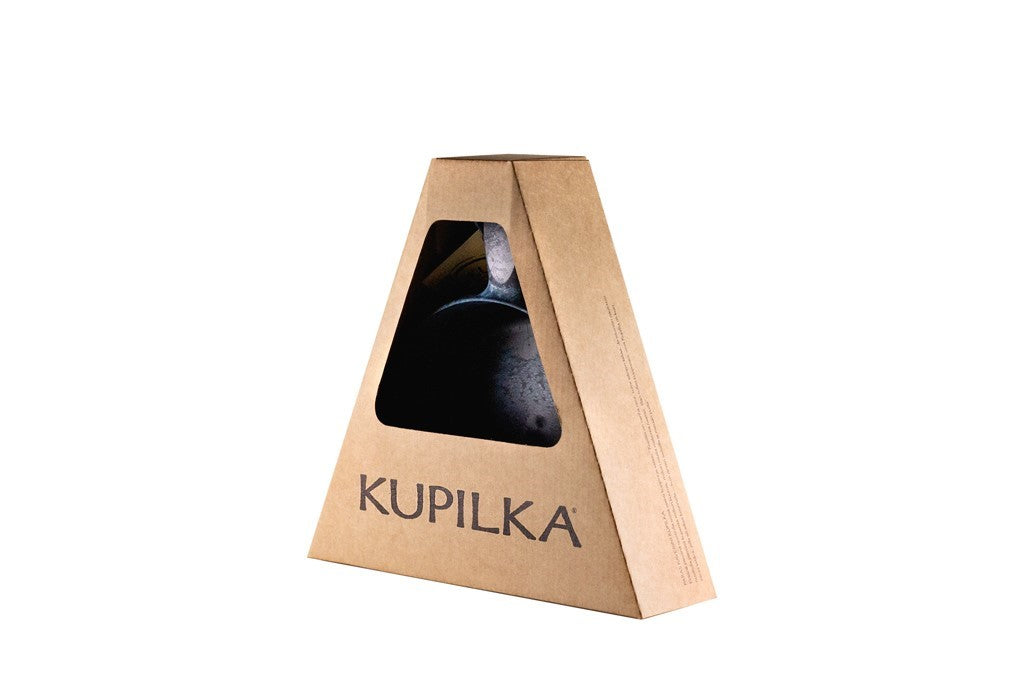 Bol Kupilka 55 bleu dans l'emballage triangulaire en carton avec logo Kupilka