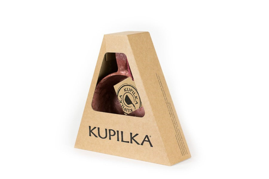 Bol Kupilka 55 rouge dans l'emballage triangulaire en carton avec fenêtre