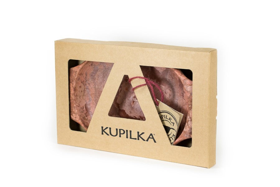 Kupilka 44 assiette rouge dans l'emballage en carton avec logo Kupilka