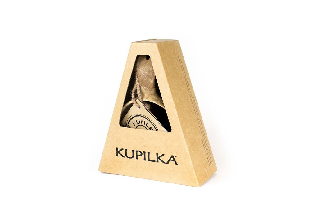 Kupilka 37 Large Cup dans un emballage triangulaire en carton avec fenêtre, tasse marron
