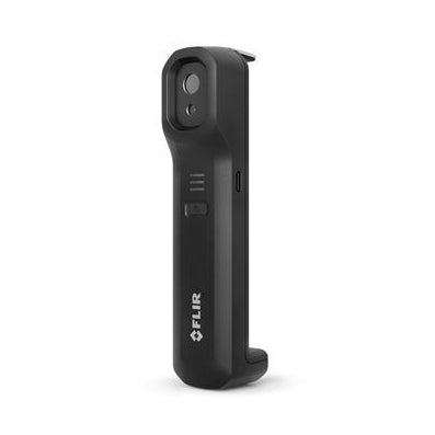 FLIR ONE Edge Pro caméra thermique noire, debout avec objectif en haut et logo sur le côté