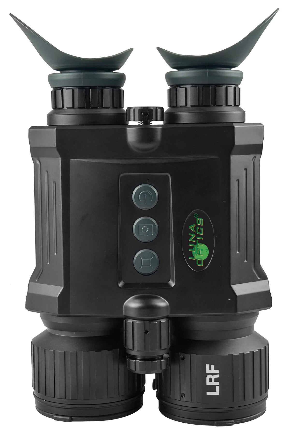 Luna Optics LN-QD-B50 PRO vues du dessus avec œilletons, trois boutons et le logo
