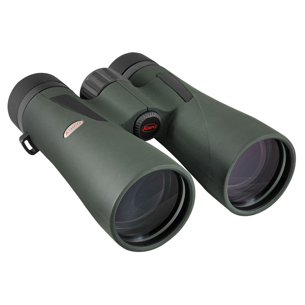 Kowa BDIII 12x50 XD de trois quarts avant avec les grands objectifs et la molette de mise au point