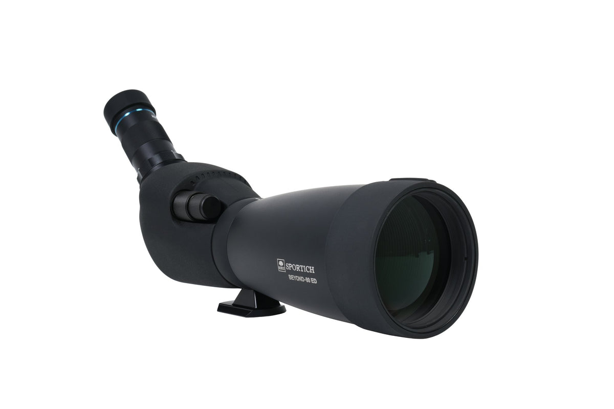 Sirui Sportich S6080A-BK vue de trois quarts avant depuis la gauche, oculaire à l'arrière
