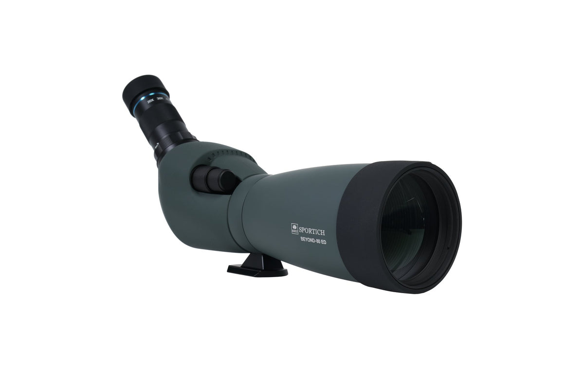 Sirui Sportich S6080A-GN vue de trois quarts avant depuis la gauche, oculaire à l'arrière