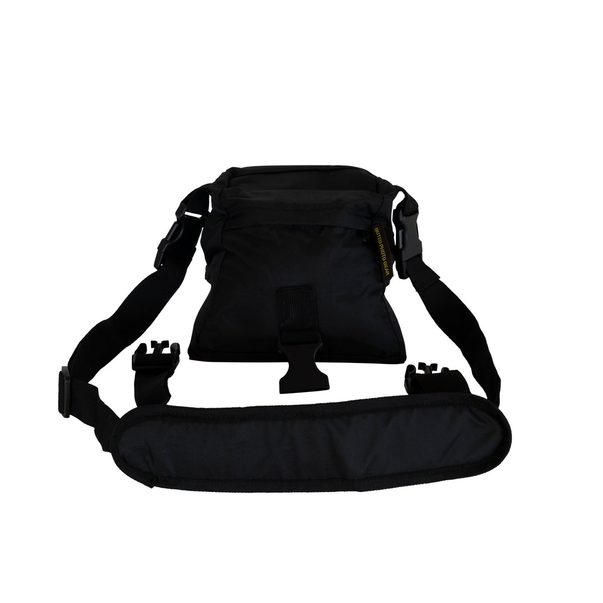 Buteo Bean Bag 1 noir vu de dos, avec ceinture de hanche et boucles