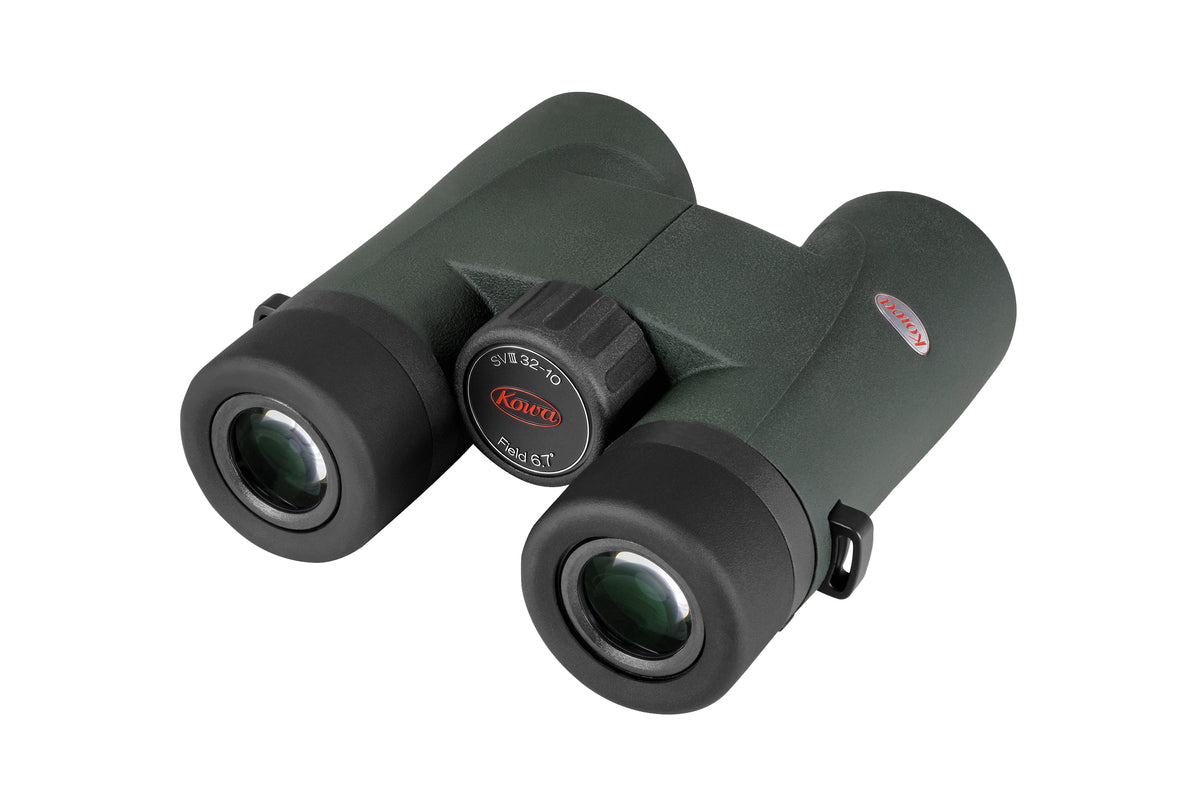 Kowa SVIII 10x32 de dos avec les oculaires et la molette de mise au point avec logo Kowa