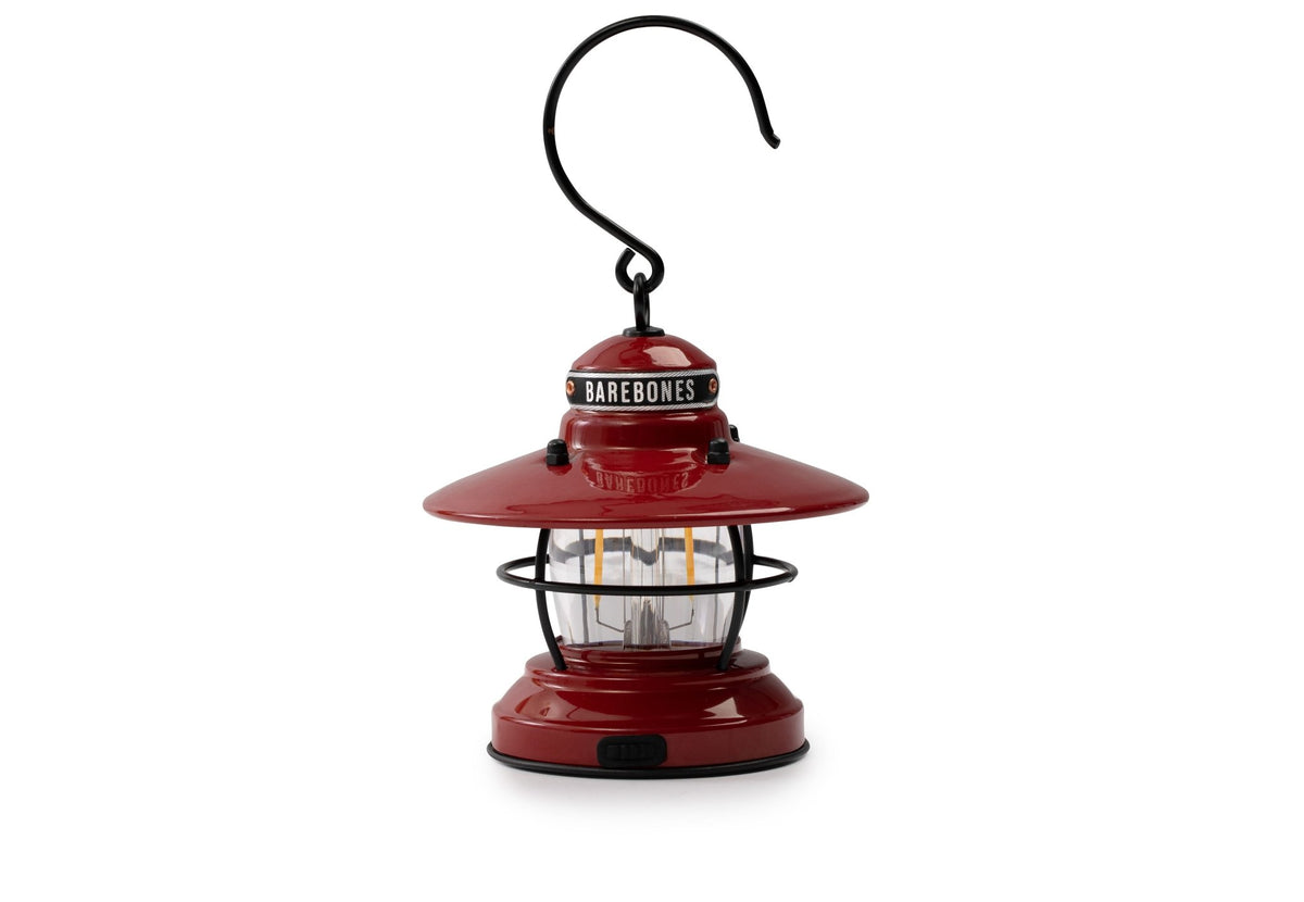 Lanterne Barebones Mini rouge avec crochet de suspension noir