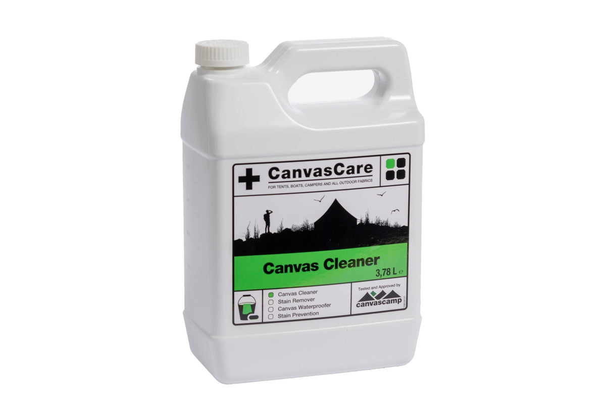 nettoyant CanvasCare, bidon blanc de 3,78 litres avec étiquette verte Canvas Cleaner
