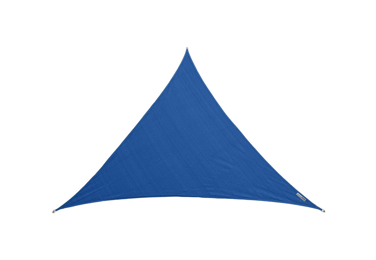 CanvasCamp CoolAir, voile d'ombrage triangulaire bleue avec anneaux d'angle