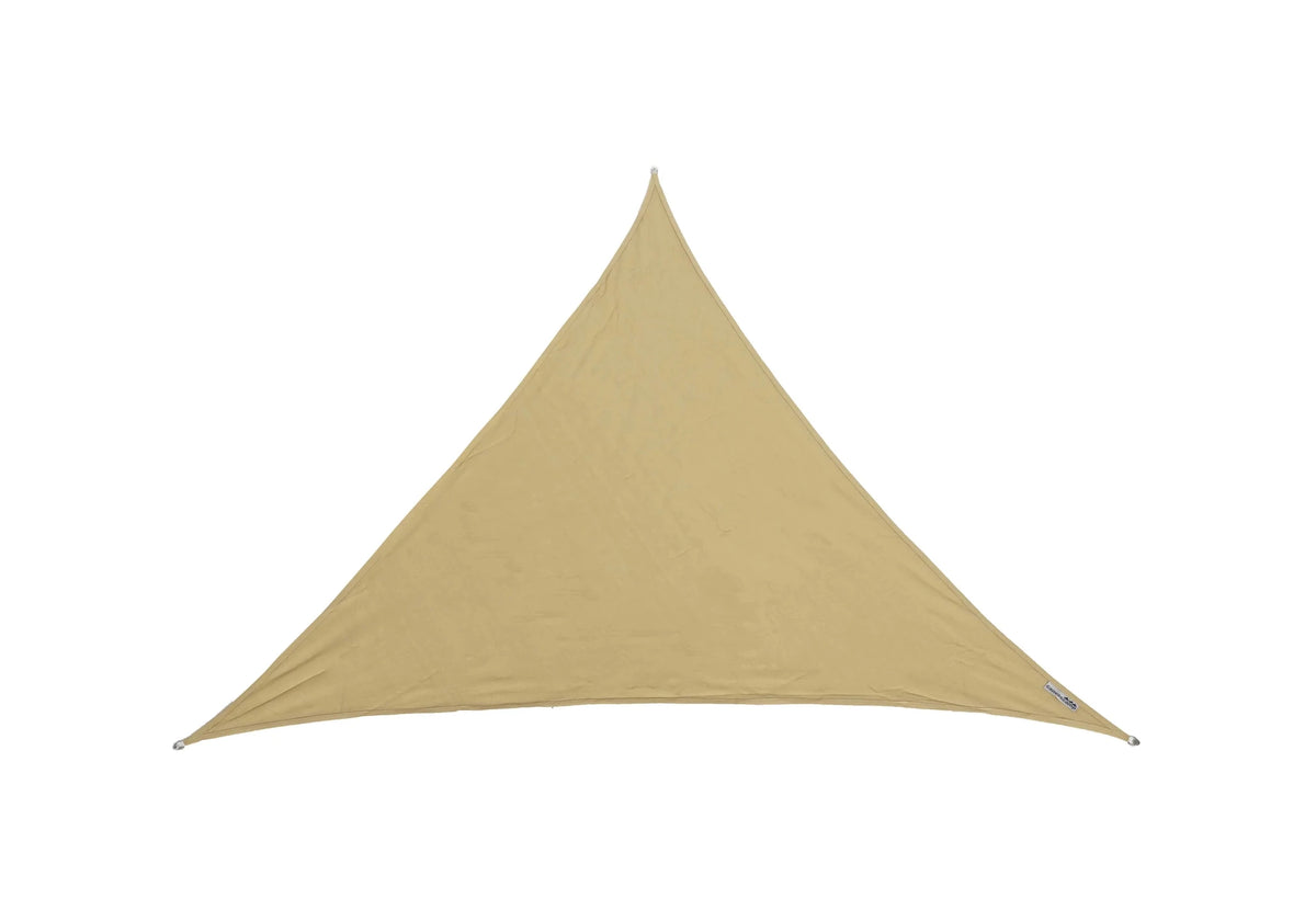 CanvasCamp CoolAir, voile d'ombrage triangulaire couleur sable, tendue par trois coins