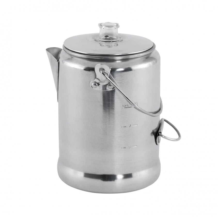Easy Camp Adventure cafetière percolateur en métal brillant avec anse et bouton transparent