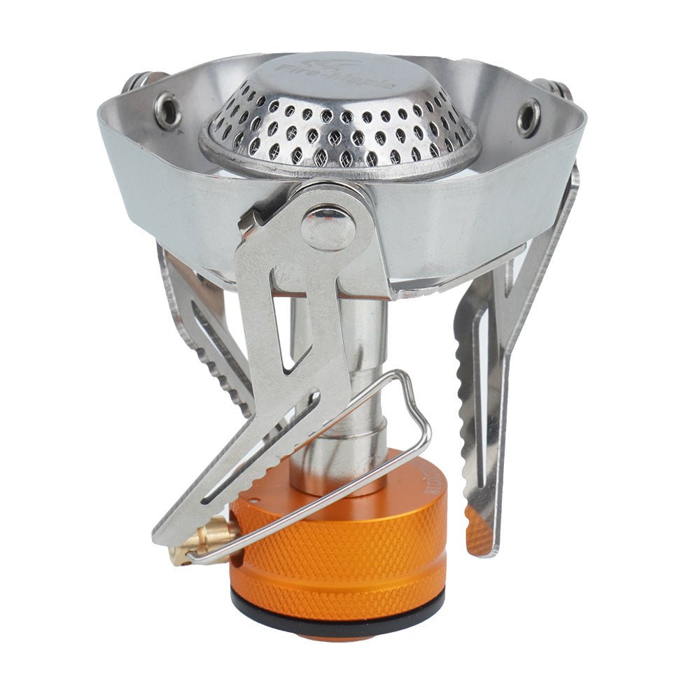Fire Maple FMS-126 avec supports de casserole repliés et levier en fil du robinet de gaz