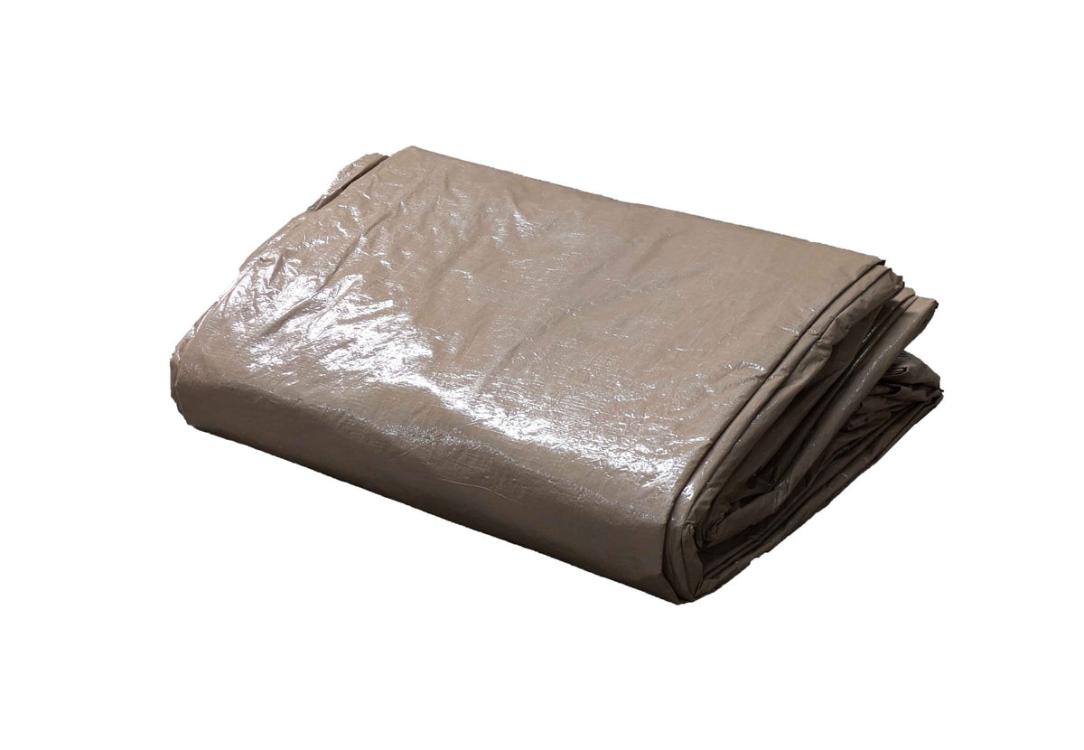 tapis de sol de protection avec œillets, tapis de sol plié gris-brun
