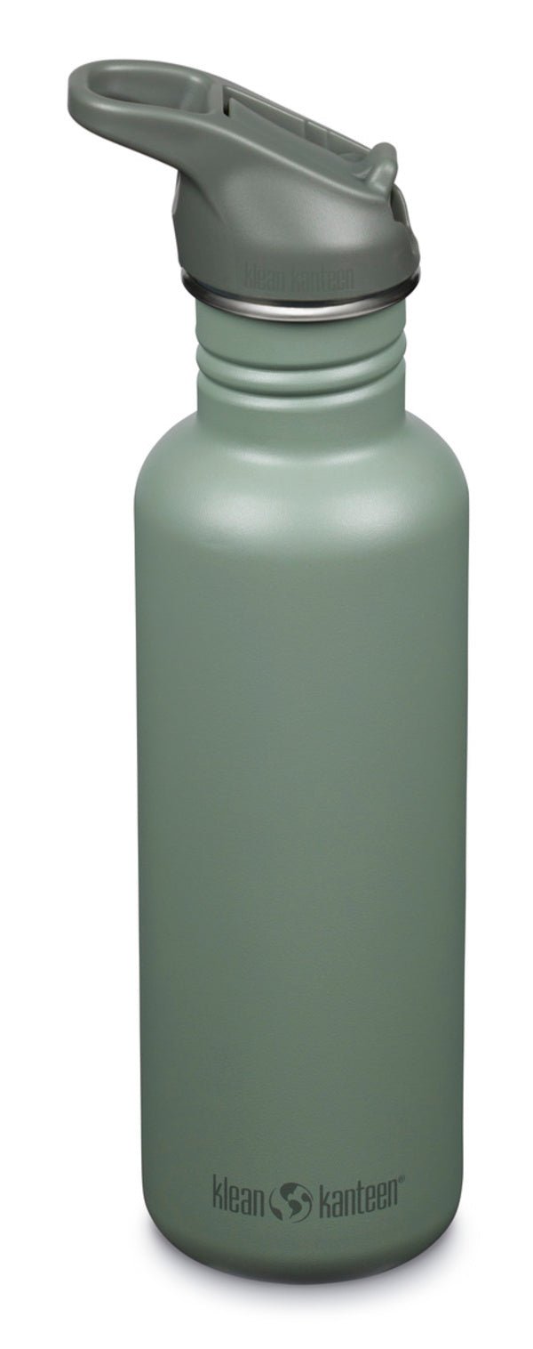 Bouteille Klean Kanteen Classic gris-vert avec bouchon sport gris