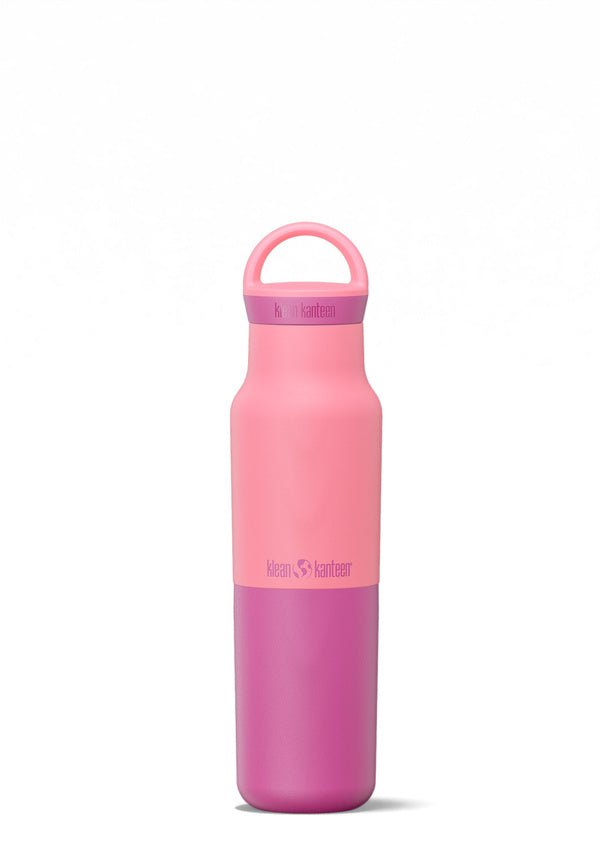 Gourde Klean Kanteen Rise Classic rose avec bas fuchsia et bouchon rose