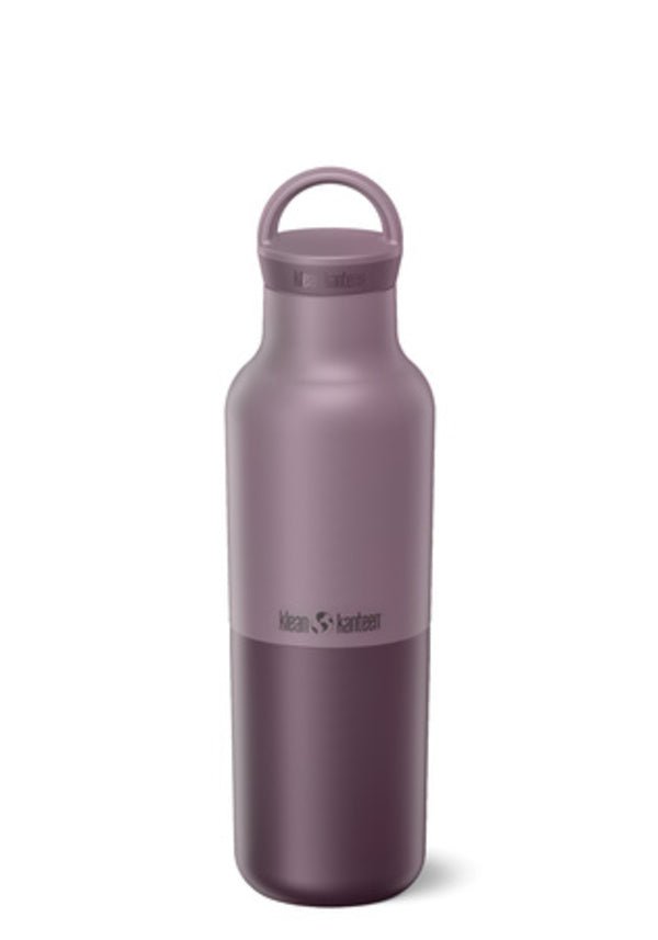 Bouteille Klean Kanteen Rise Classic mauve avec bas violet foncé