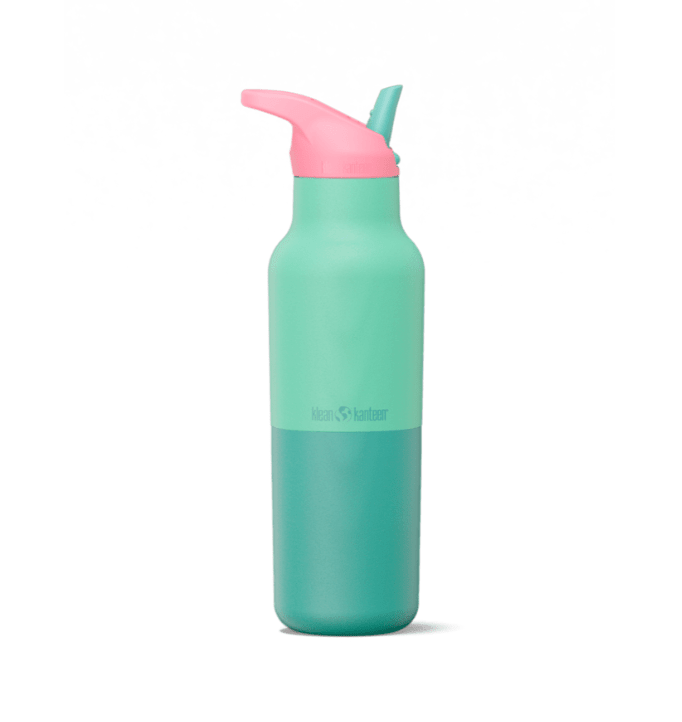 Klean Kanteen Rise Classic Kaleidoscope vert menthe avec bouchon sport rose