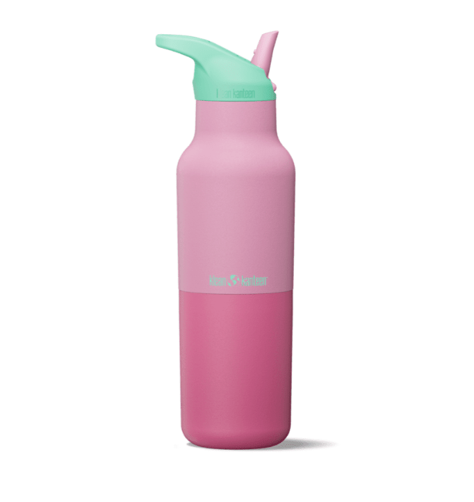 Klean Kanteen Rise Classic Kaleidoscope en deux tons de rose avec bouchon sport vert menthe