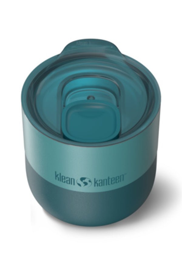 Klean Kanteen Rise Lowball tasse turquoise avec couvercle coulissant transparent