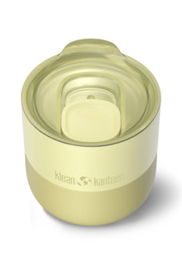 Klean Kanteen Rise Lowball tasse jaune clair avec couvercle coulissant transparent