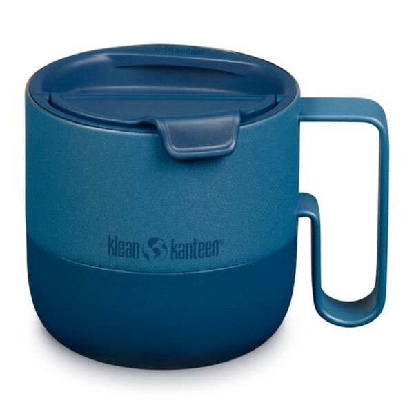 Klean Kanteen Rise Mug gobelet bleu avec couvercle à clapet et poignée