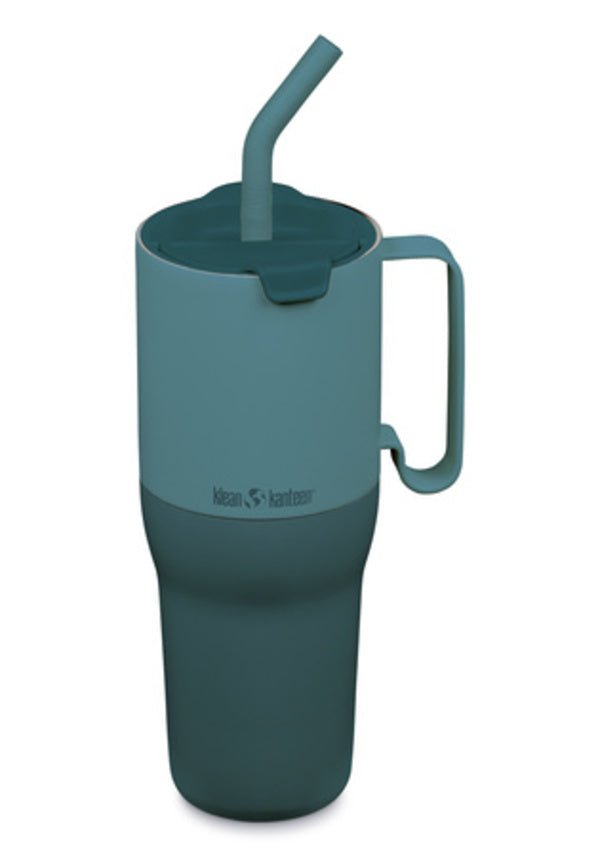 Klean Kanteen Rise Tumbler 1065 ml gobelet bleu pétrole avec paille et poignée