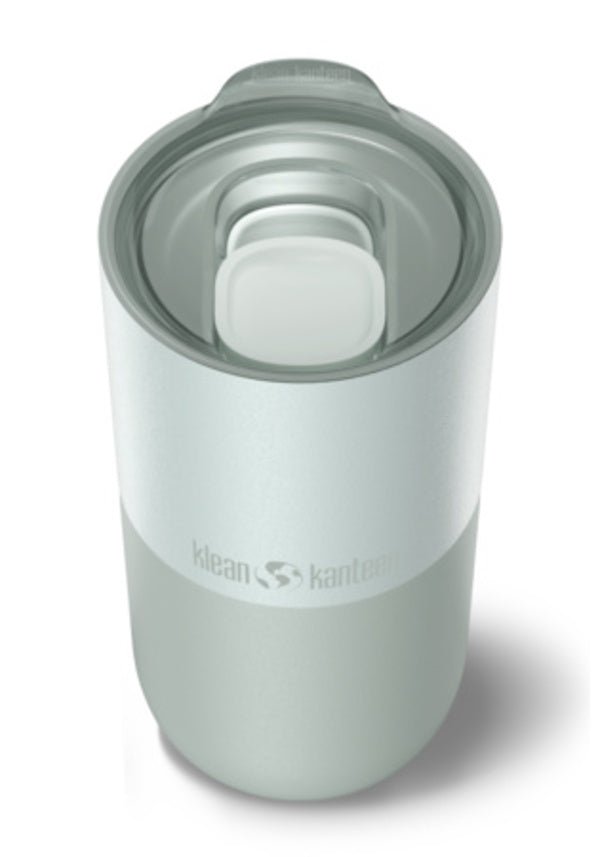 Klean Kanteen Rise Tumbler 473 ml gris clair avec couvercle coulissant transparent