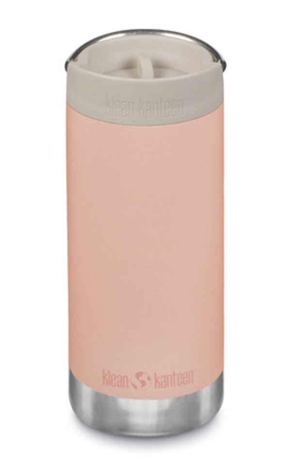 Klean Kanteen TKWide avec Café Cap, gourde rose saumon à couvercle beige