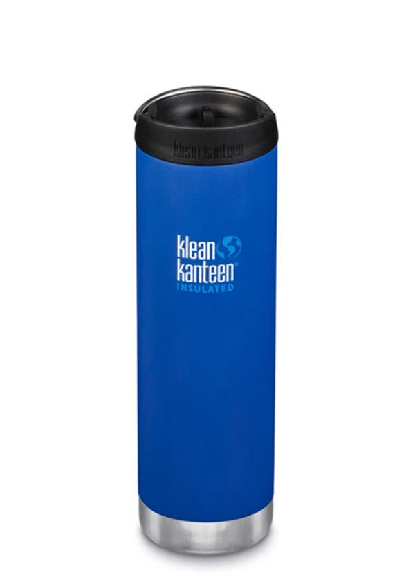 Klean Kanteen TKWide 592 ml bleu cobalt avec Café Cap noir et grand logo