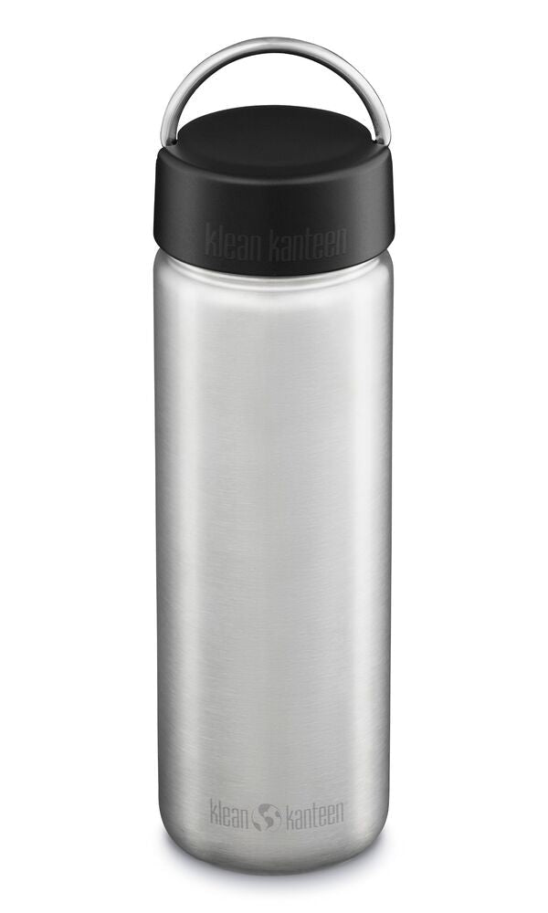 Klean Kanteen Wide 800 ml gourde en métal avec bouchon à boucle noir et anneau de transport