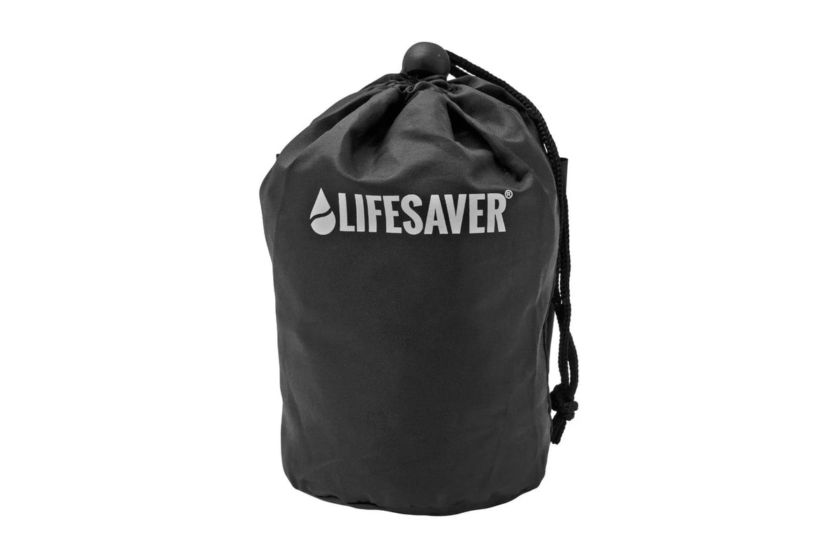 Sac de rangement noir Lifesaver Wayfarer avec cordon de serrage et logo Lifesaver