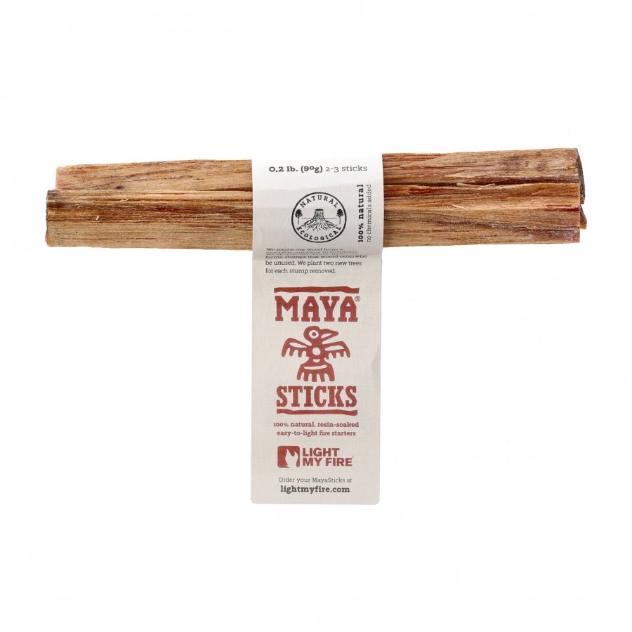 Light My Fire Mayasticks, fagot de bâtonnets avec bande en papier portant le logo Maya Sticks