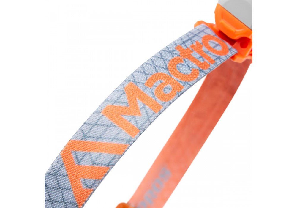 Bandeau gris Mactronic Blazer avec nom de marque orange et la sangle arrière orange