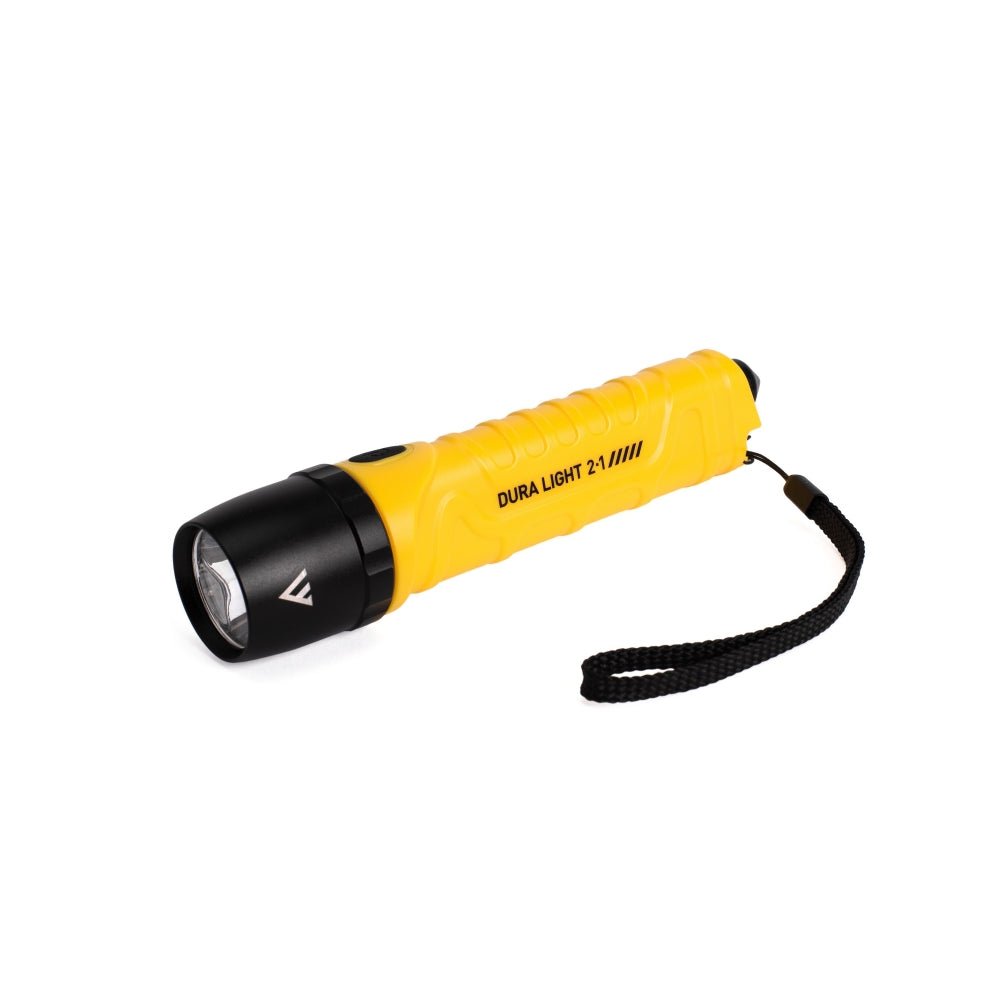 Mactronic Dura Light 2.1 lampe de poche jaune avec tête noire et dragonne