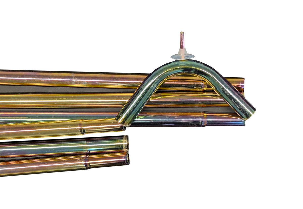 Kit de mâts CanvasCamp Sibley, détail du mât courbé posé sur les mâts droits
