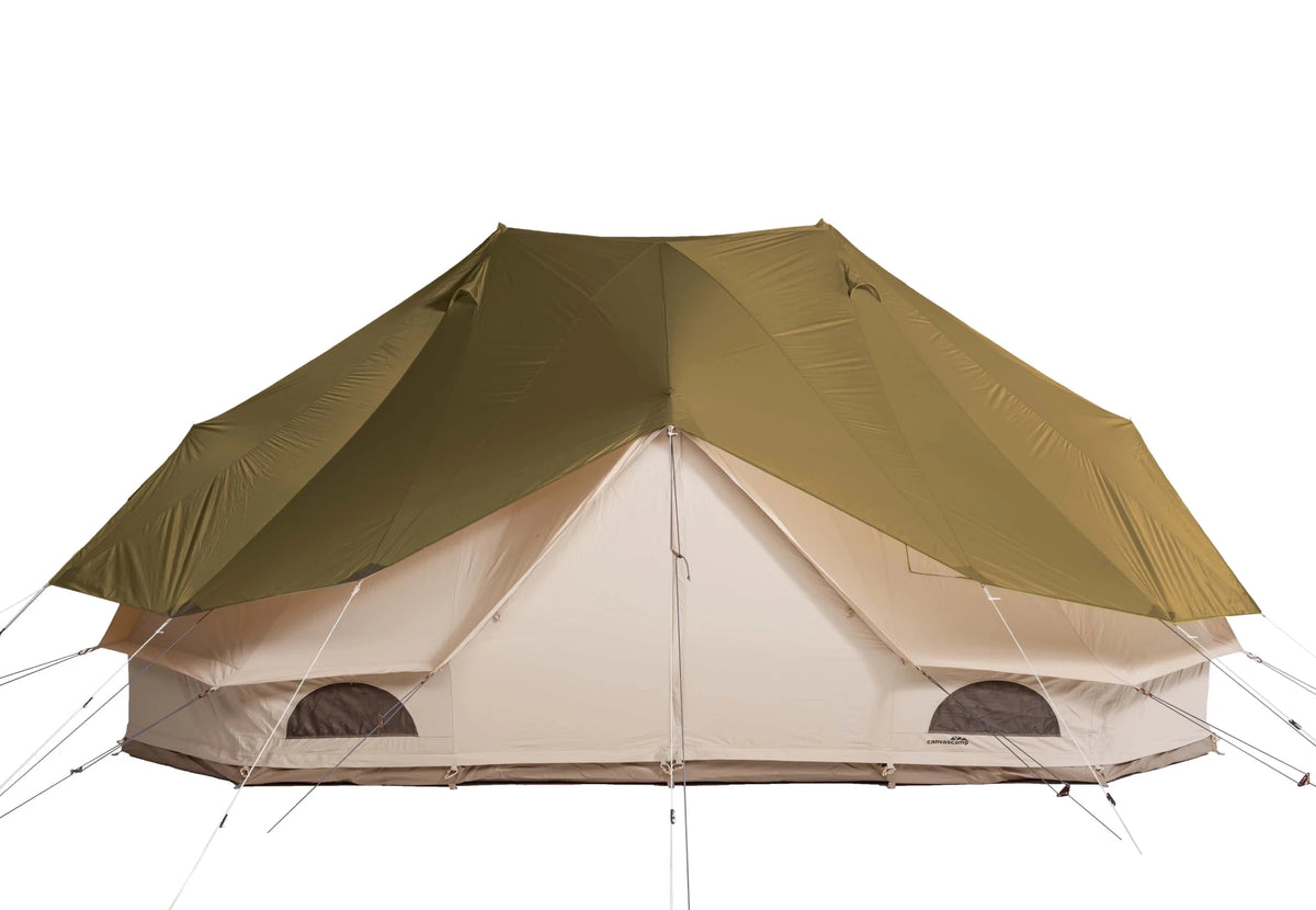 CanvasCamp Sibley Fly Nylon kaki sur une tente cloche double à deux sommets