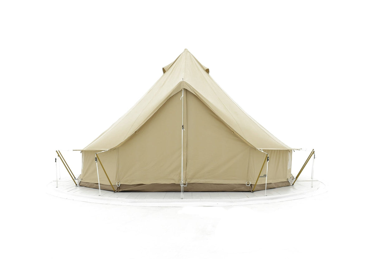 Sibley ProTech 300, tente cloche en toile beige avec porte fermée, vue de face
