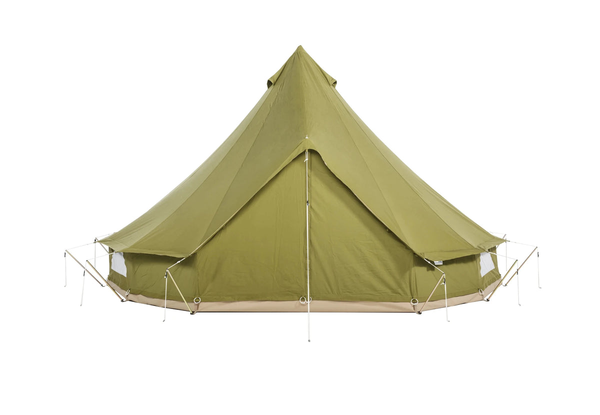 CanvasCamp Sibley ProTech 450 vert olive, vue de face avec porte fermée