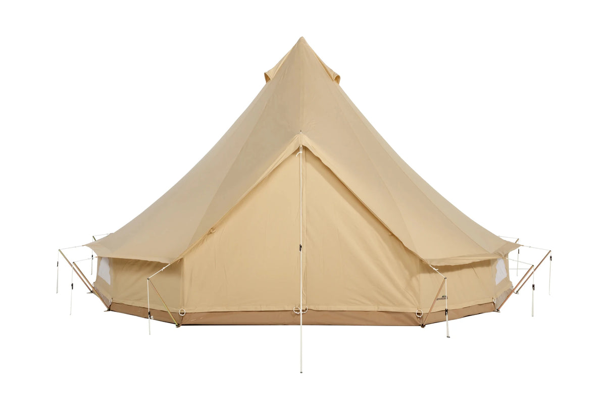 Sibley ProTech 500 DD, tente cloche en toile beige, vue de face avec porte fermée