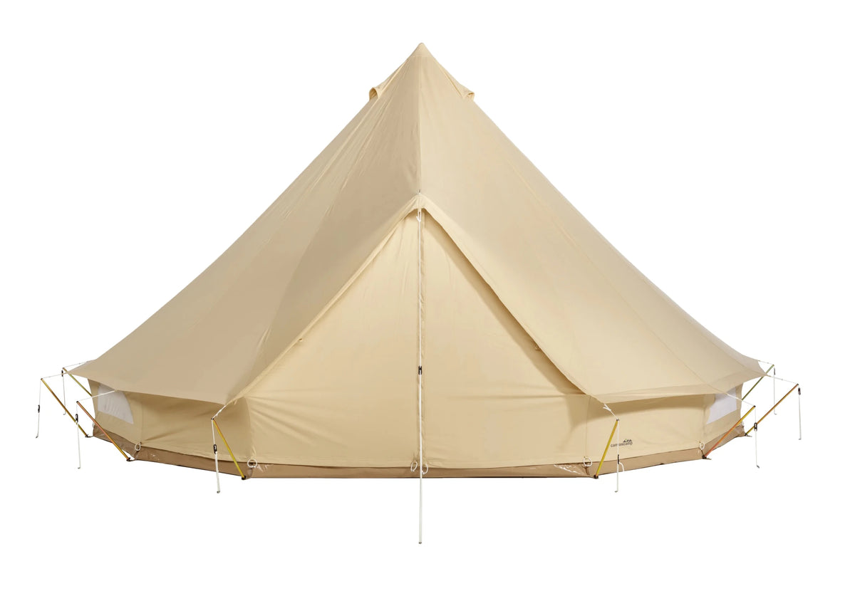Sibley ProTech 600 DD, tente cloche en toile beige, vue de face avec porte fermée