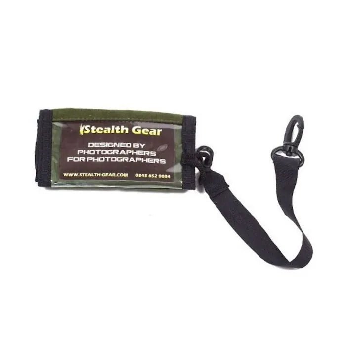 Stealth Gear Compact sac de rangement pour cartes mémoire, vert et fermé, avec cordon et mousqueton