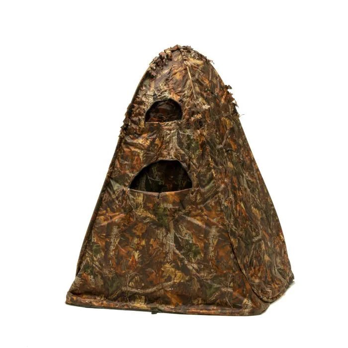 Stealth Gear Extreme affût photo en camouflage feuillage brun avec deux ouvertures d'observation à l'avant