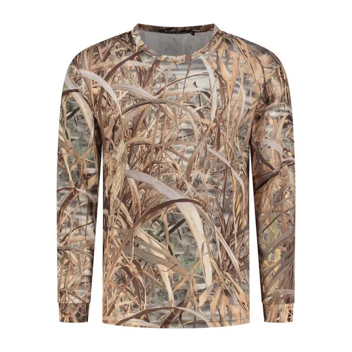 Stealth Gear manches longues roseau, t-shirt camouflage à motif roseau, vue de face