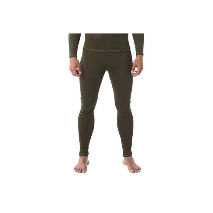 pantalon Stealth Gear Thermo, caleçon long vert olive foncé porté par un homme