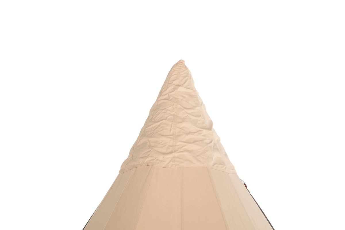 CanvasCamp Traveller 500, sommet du tipi avec toile plissée